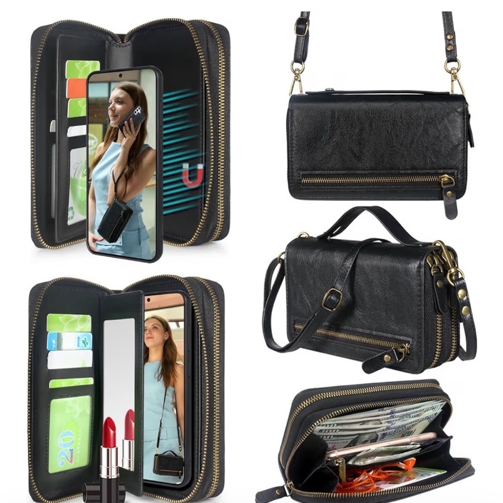 Harryshell Purse with Card Slots Holder Mirror Crossbody